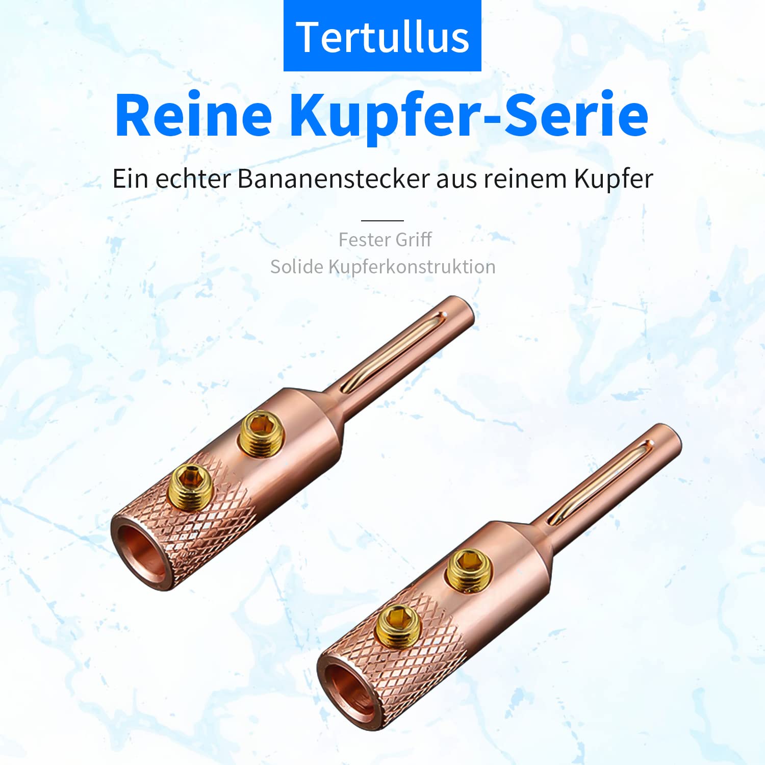 Tertullus 4 Stück Bananenstecker High End Reines Kupfer,HiFi Kupfer Bananenstecker Lautsprecherkabel Stecker Schraubbarer Für Lautsprecherkabel Bis 5 mm