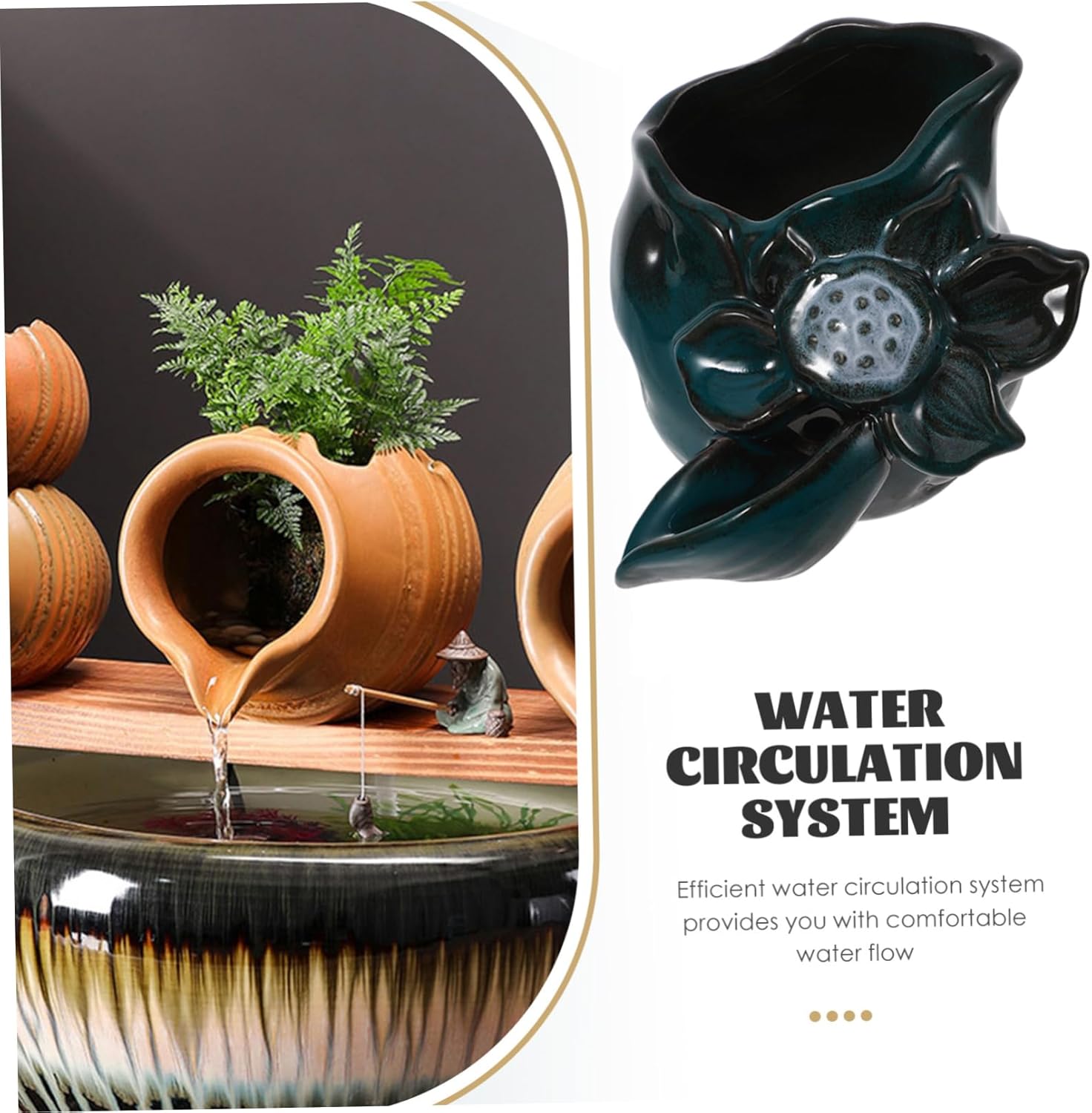 Happyyami Garden Water Feature Accessory Replacement Fountain Spout Ceramic Design