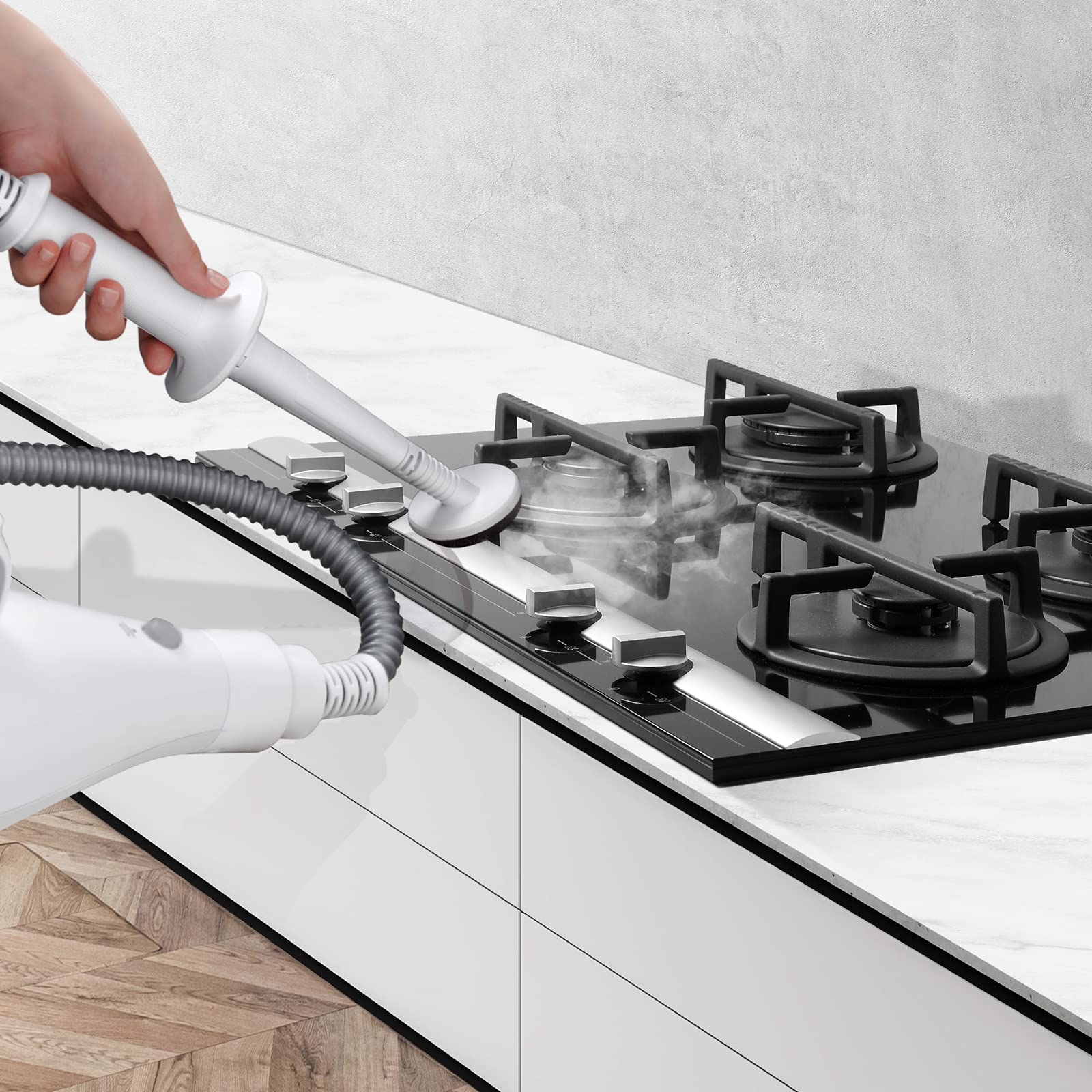 Midea MSM2115WW Scopa a Vapore, Lavapavimenti a Vapore 10 in 1, Uccide il 99,9% di Batteri senza Residui Chimici, Soddisfa Varie Scene di Pulizia; Bianco e Argento