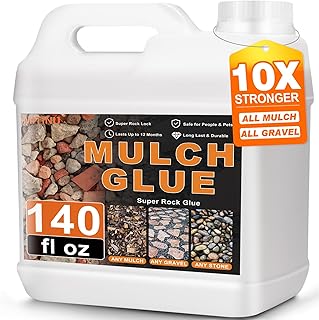 Rock Glue for Landscaping, 140 fl oz – Strong Gravel Binder & Stone Adhesive for Walkways, Patios, and Driveways, Fast-Drying Mulch Glue for Rocks, Pebbles, and Decomposed Granite Stabilizer​