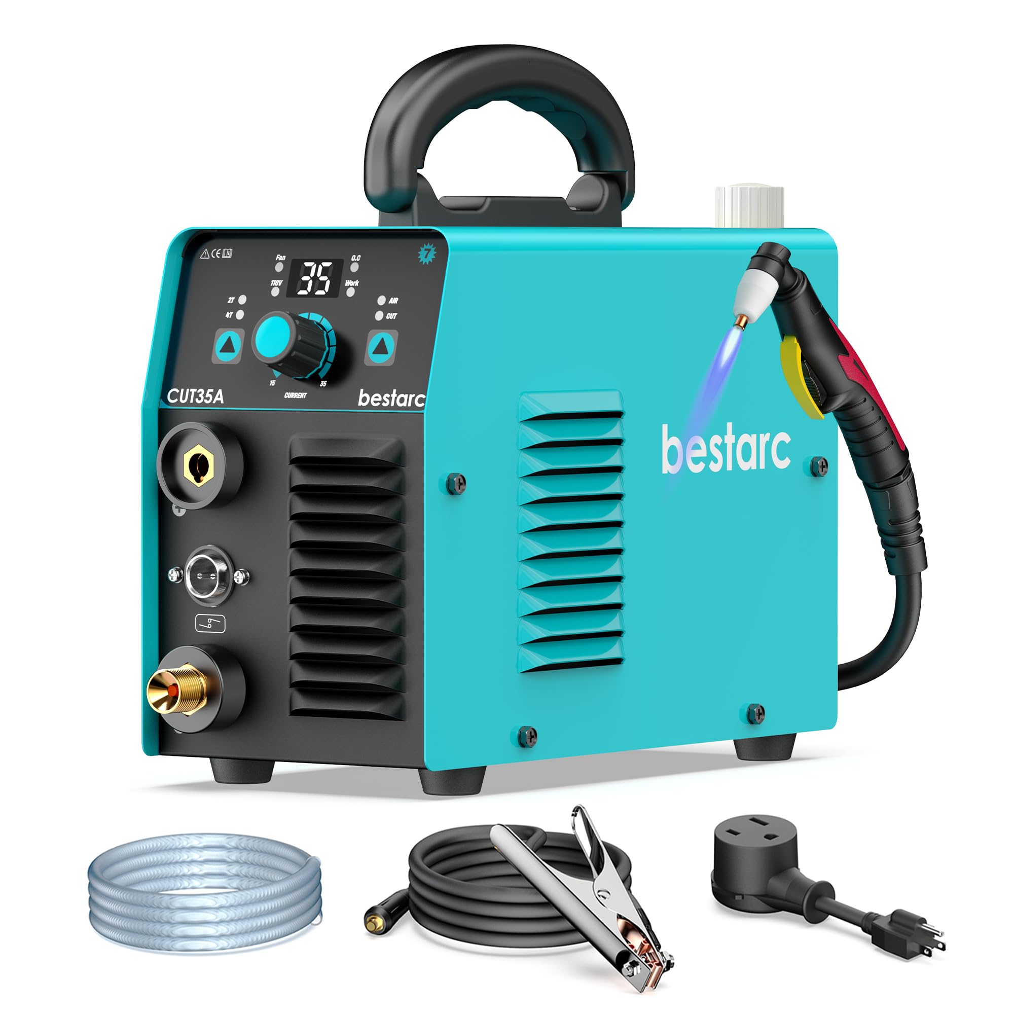 bestarc Plasma Cutter, 35Amps 110V Plasma Cutter Machine, IGBT Inverter bestarc Plasma Cutting Machine, 1/4" Clean Cut 1/2" Max Cut, Post Flow, 2T/4T for Beginners DIY