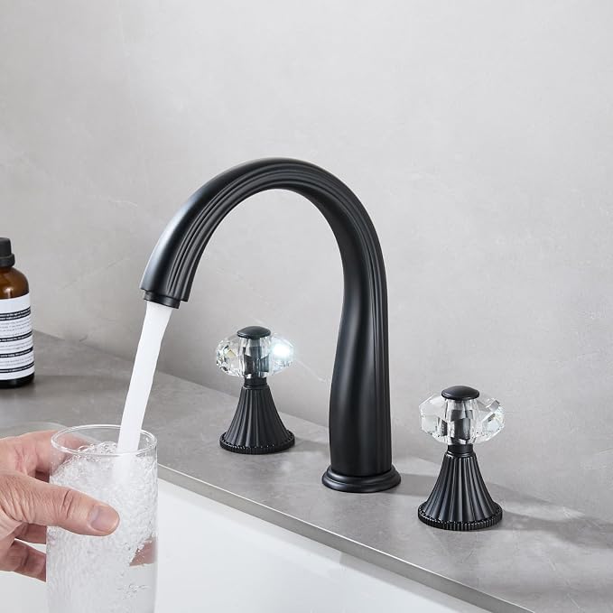 Grifería de baño 3 huecos acabado dorado cepillado miniatura 2