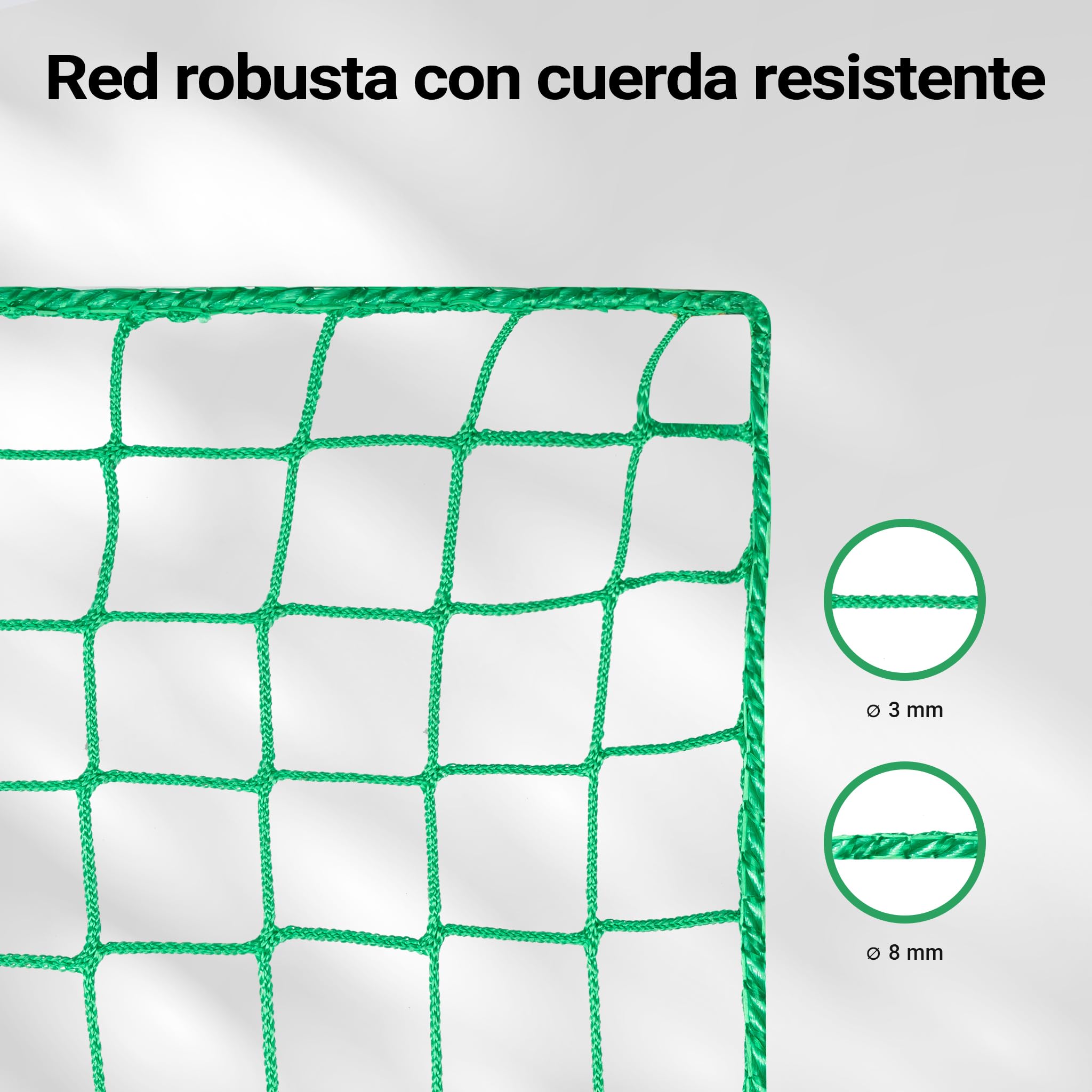 Wiltec Red para Remolque 5 x 3 m Red de transporta para asegurar Carga Equipaje Red sujeción de cargamento Malla 45 x 45 mm