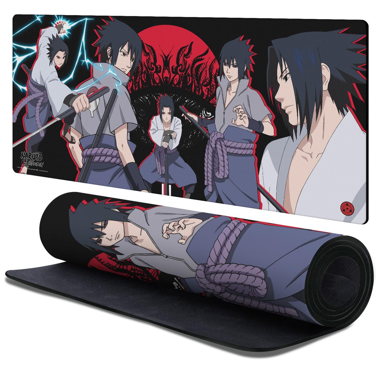 Head Case Designs Officially Licensed Naruto Shippuden Sasuke Graphic Art 37.4 x 15.75 x 0.16 inches (900 x 400 mm) - XL Gaming Office Desk PC Keyboard Mouse Mat Pad — image 1
