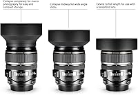 Vista 5 de Parasol con lente de flor de tulipán de 2.638 in + parasol de goma suave de 2.638 in para lentes SLR Canon, Nikon, Panasonic, Olympus, Pentax, Sony