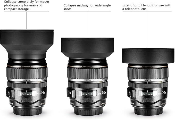 Sombrilla suave para lente 77mm para cámaras Nikon COOLPIX miniatura 5