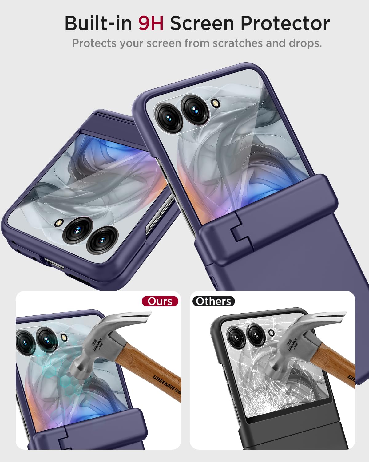 Miimall Funda para Motorola RAZR 2024 Case con Protección de Pantalla y