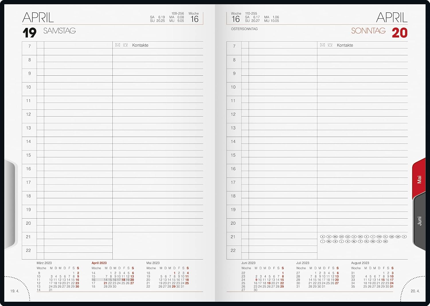 BRUNNEN Daily Calendar Model 765 2023 Sheet Size 14.3 x 20.2 cm Volcanic Black - Image 3
