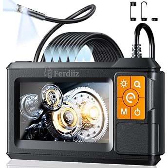 Endoscope Camera with Light 4.3 Inch IPS 1080P HD Endoscope Dual
