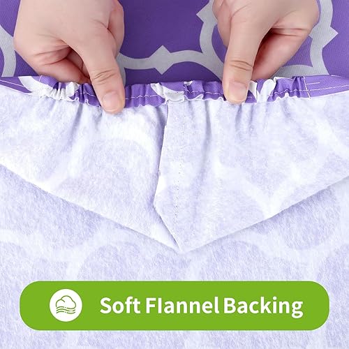 Miniatura 13 de Smiry - Mantel rectangular para mesa de pícnic, impermeable, elástico, ajustable para mesas de 6 pies de vinilo con parte trasera de franela Verde