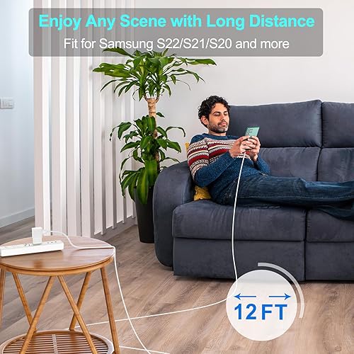 Miniatura 10 de Cargador de teléfono Android tipo C, cable de carga rápida con cable de 6.6 pies para Samsung Galaxy S10S10eS10+S9S9+S8S8+S23S22S21 UltraS20Note