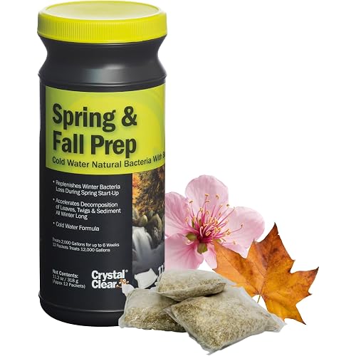 CrystalClear Spring & Fall Prep Pond Microbes, Barley Clarifier, 12 Packets