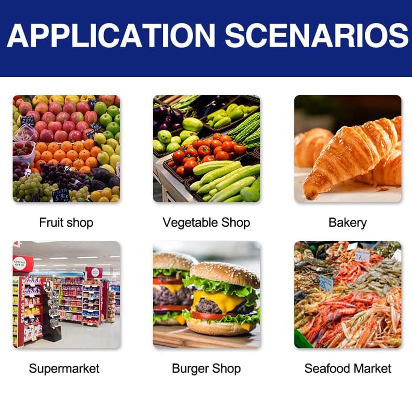 Bascula de Comercio Digital Electronica, 30KG Balanza Comercial para Pesar Fruta, Verdura Peso, Pantalla LCD Digital de Doble Cara, Impresión de Adhesivo y Recibo Térmico - Español WiFi