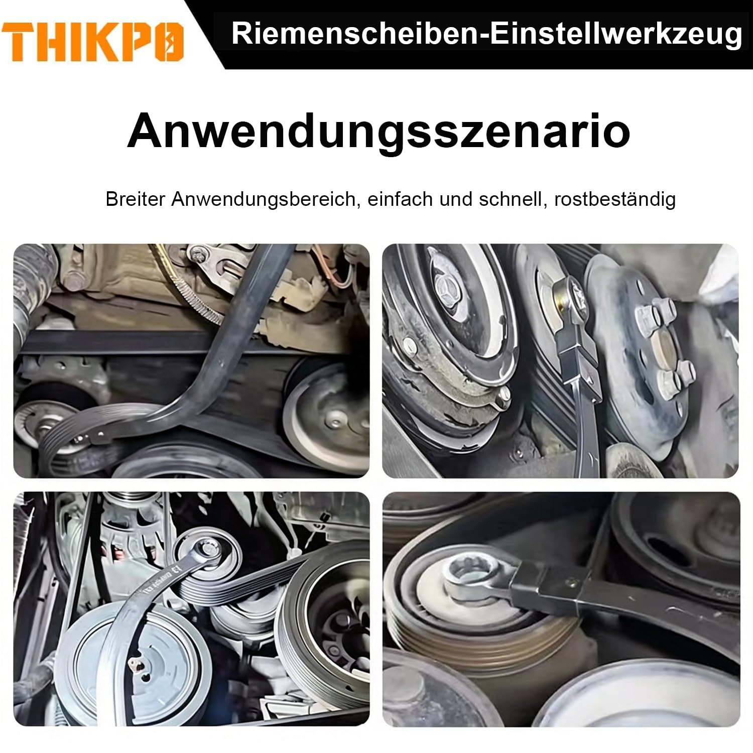 15-częściowy zestaw narzędzi do paska klinowego silnika – uniwersalny pasek rozrządu i narzędzie do napinania paska klinowego – narzędzie do demontażu i montażu napinacza paska – zawiera