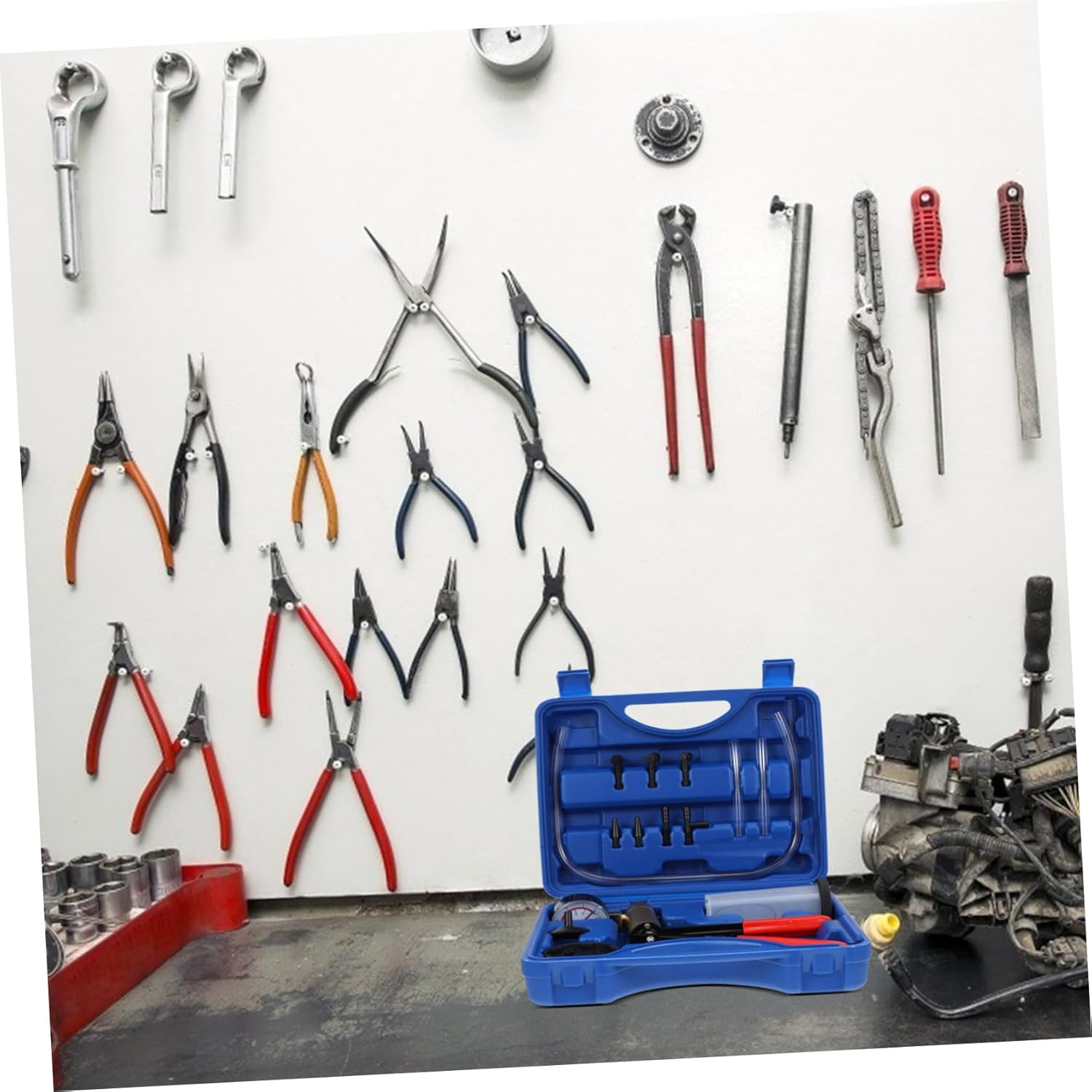 STOBAZA Manual Vacuum Pump Brake Bleeder Kit Automotive Brake Fluid Replacement Tool Compatible Most Vehicles Easy to Use for DIY Mechanics