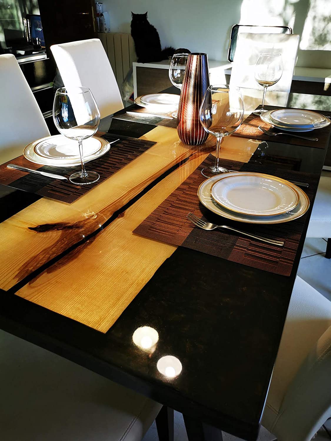 Resin Pro ® RESINA EPOSSIDICA EPOXYTABLE FIVE 9 KG: Ideale per tavoli in resina e colate fino a 5cm di spessore - Atossica - Guanti in Omaggio – Assistenza Tecnica in italiano - 100% Made in Italy