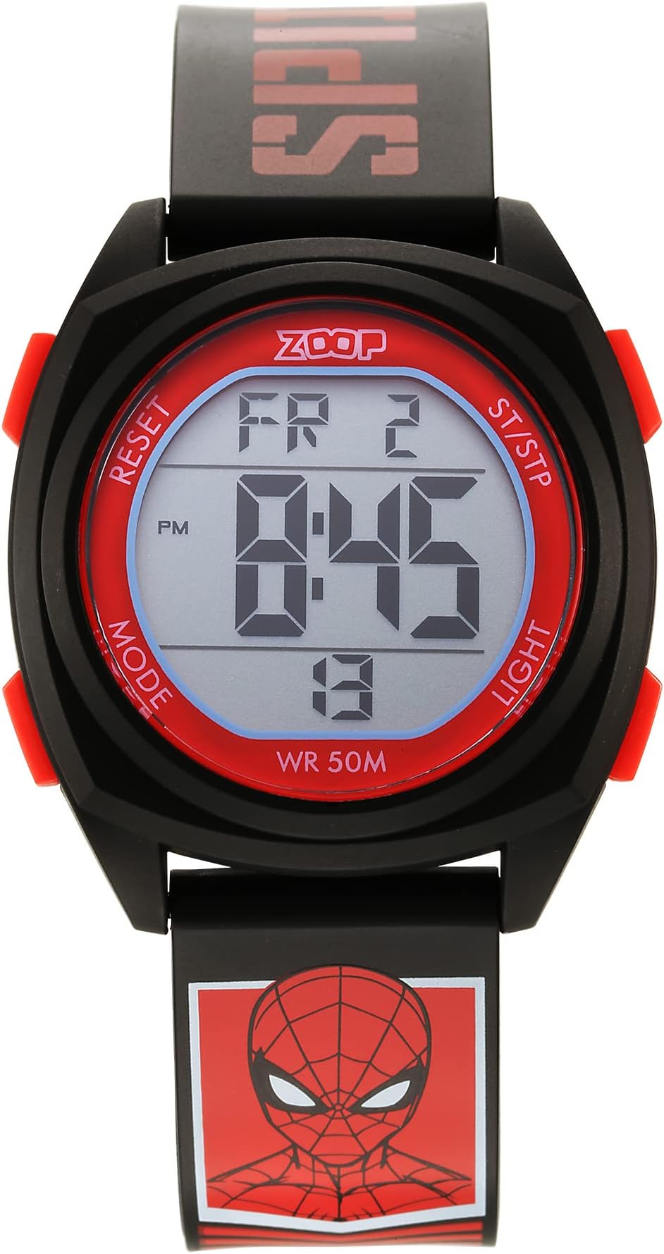 Zoop Marvel Spiderman Digital Watch with Digital Dial & Black Strap for Boys Kids, from House of Titan