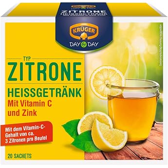 KR GER DAY by DAY Hot Drink Lemon with Vitamin C and Zinc 160g 20 Sachets