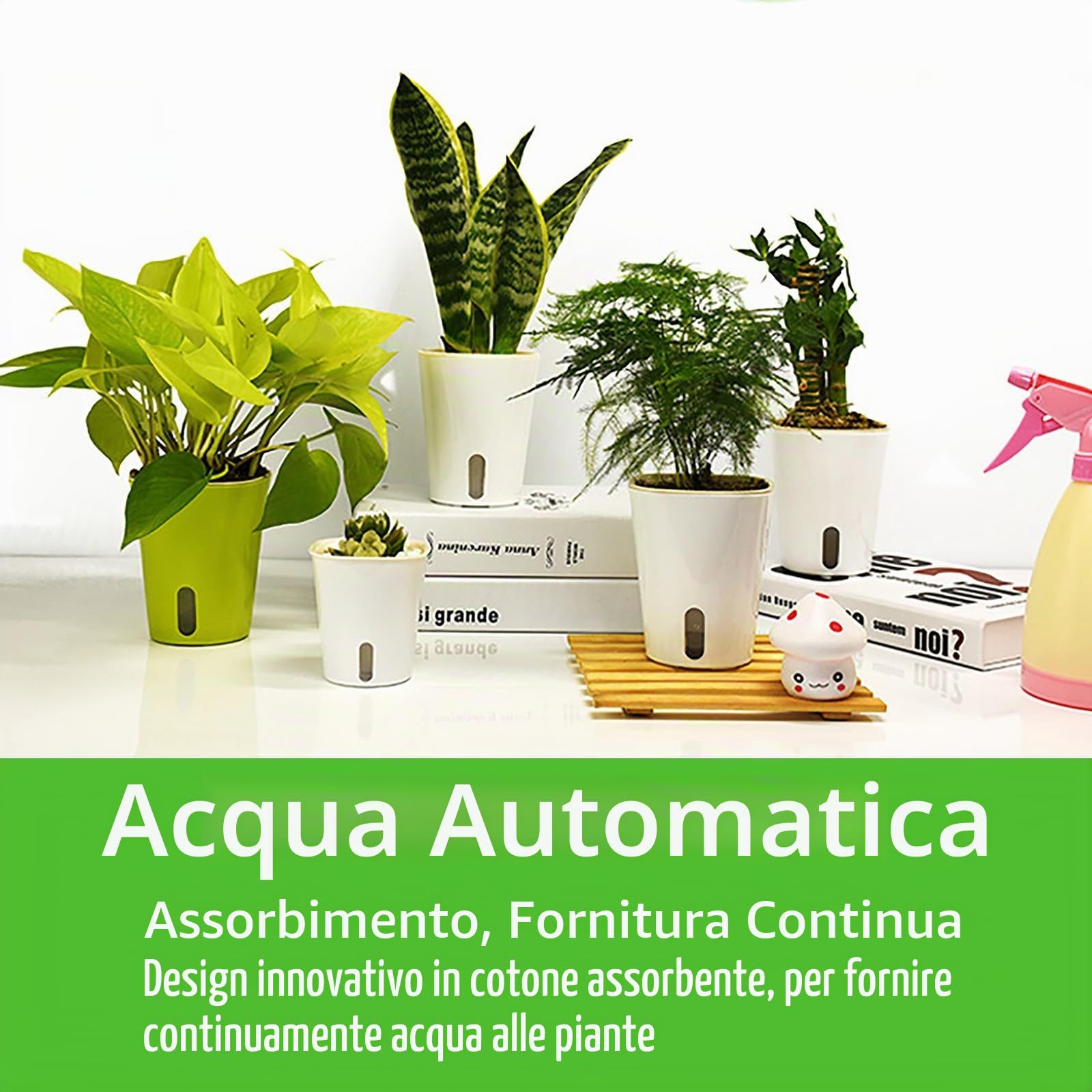 APACALI 12 Fioriere Autoirriganti, 12,5, con Indicatore del Livello dell'Acqua, Vaso per Erbe Aromatiche da Cucina con Sistema di Irrigazione, Vaso per Interni e Balconi