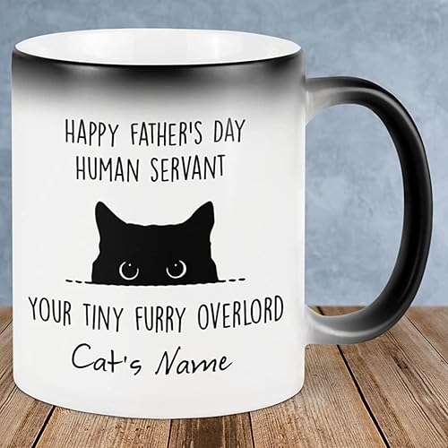 Miniatura 2 de Taza de café de cerámica personalizada con diseño de gato negro, regalo para mamá y papá de gato, divertida taza de gato, regalo para mamá, papá,