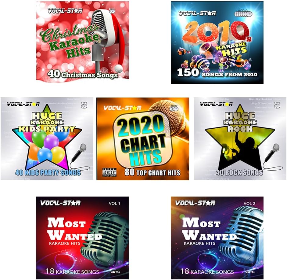 VocalStar Karaoke Hits 386 Song Bundle Disc Set CDG CD With Lyrics
