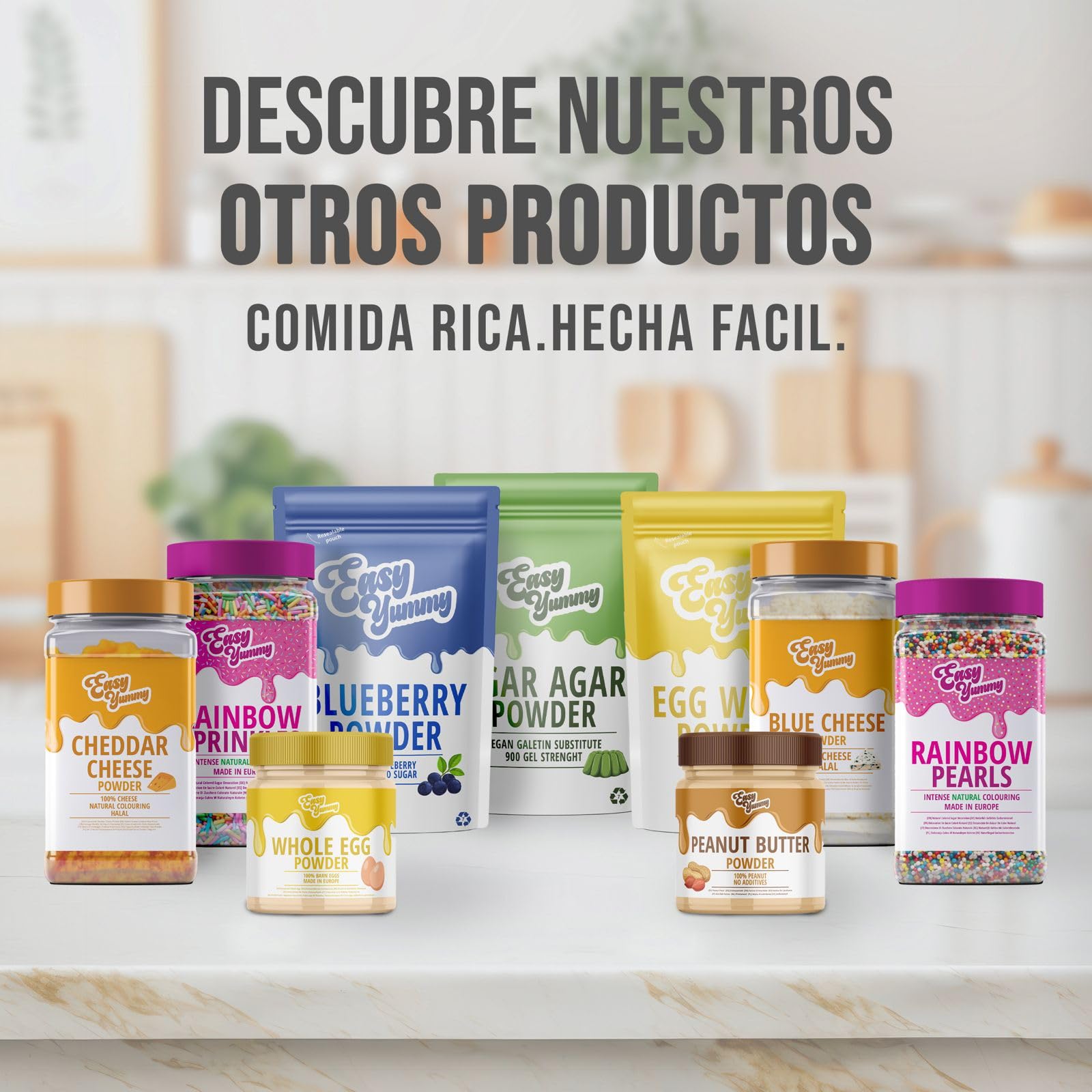 EASY YUMMY - Clara de huevo en polvo para repostería (500 kg), 100% Huevos en polvo