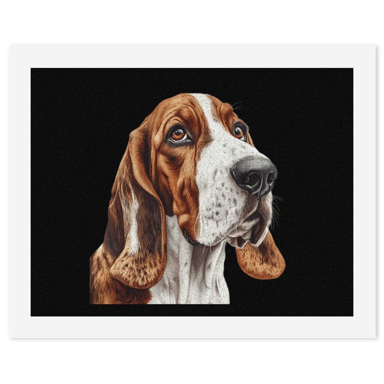 Malen nach Zahlen, Motiv: Basset Hound Hund, bedruckt, für Erwachsene und Anfänger, bunt, DIY, einfaches Malen für Zuhause, Wanddekoration