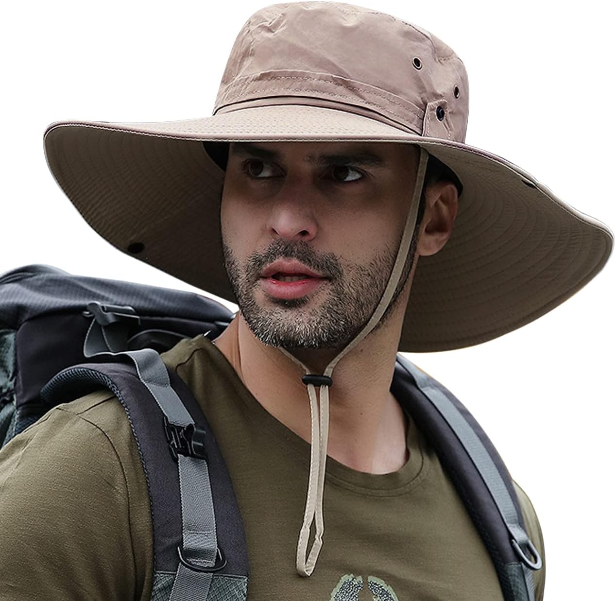 Wide Brim Sun Protection Hat Outdoor Unisex Ventilated Hats for Hiking Beach Fishing Safari Garden Lawn Yard Work Kayaking