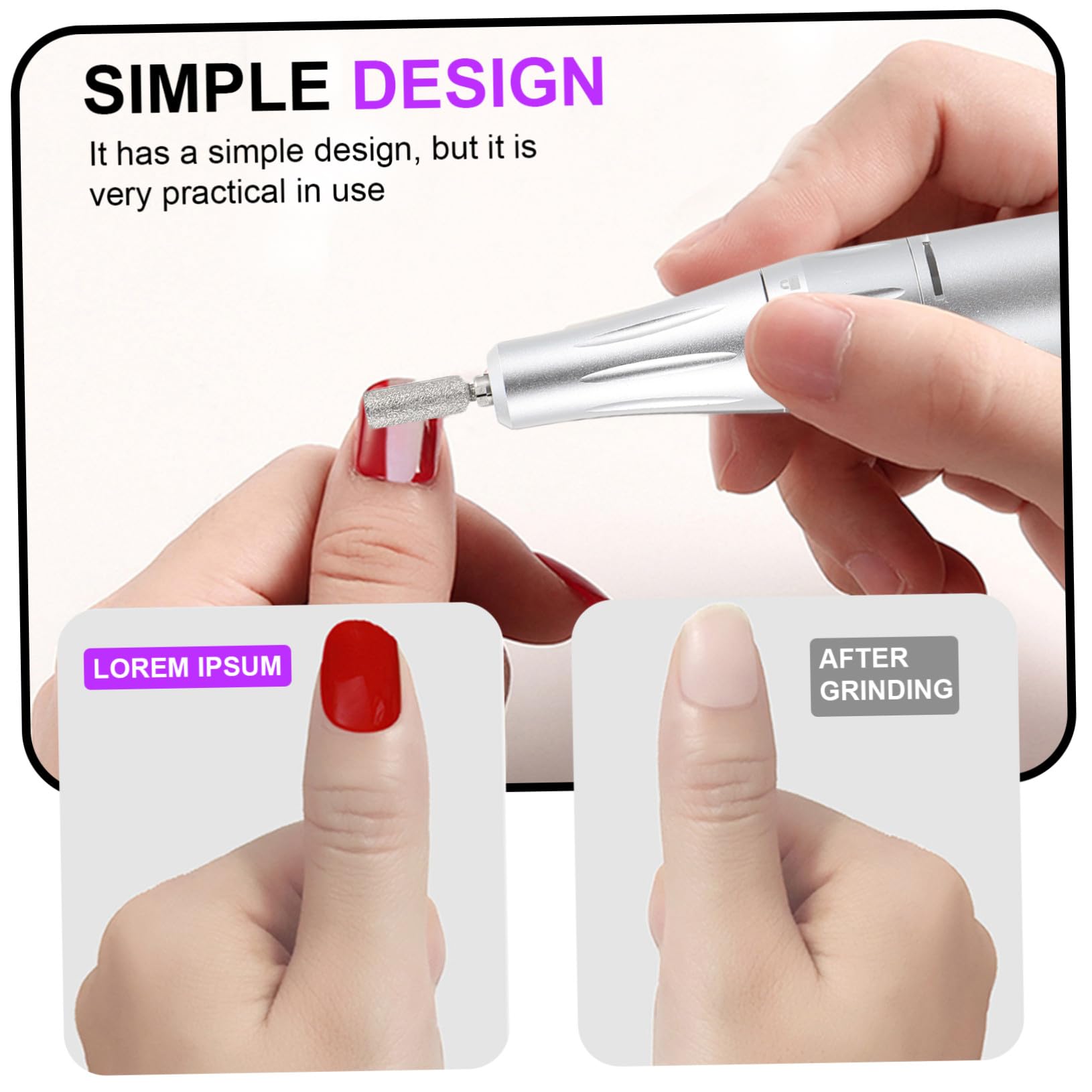 Ipetboom Penna Per Trapano Per Unghie Ricaricabile, Lima Elettrica Per Manicure e Pedicure, Strumento Per Lucidare Unghie Gel e Acriliche Usb Silenziosa Per Uso Professionale e Domestico
