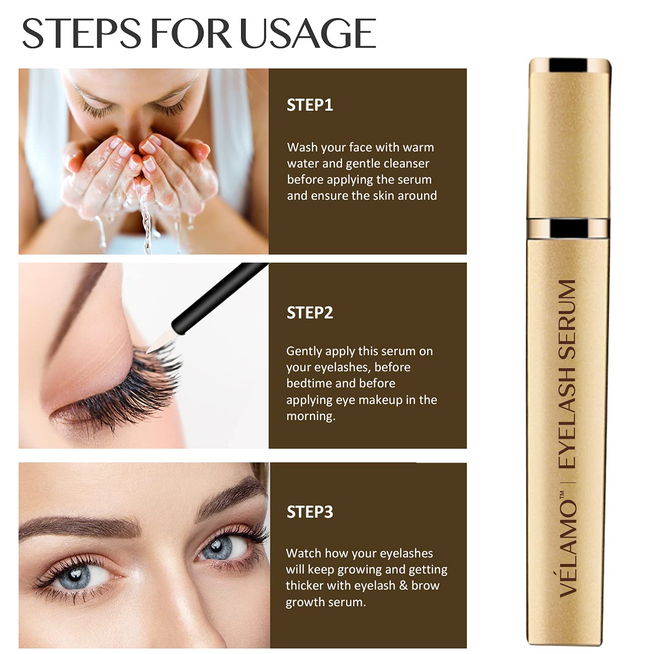 Eyelash Growth Serum and Eyebrow Enhancer Irritation Free Formula Guaranteed Results in 3-4 Weeks for Longer, Thicker, and Fuller Eyelashes : Everything Else