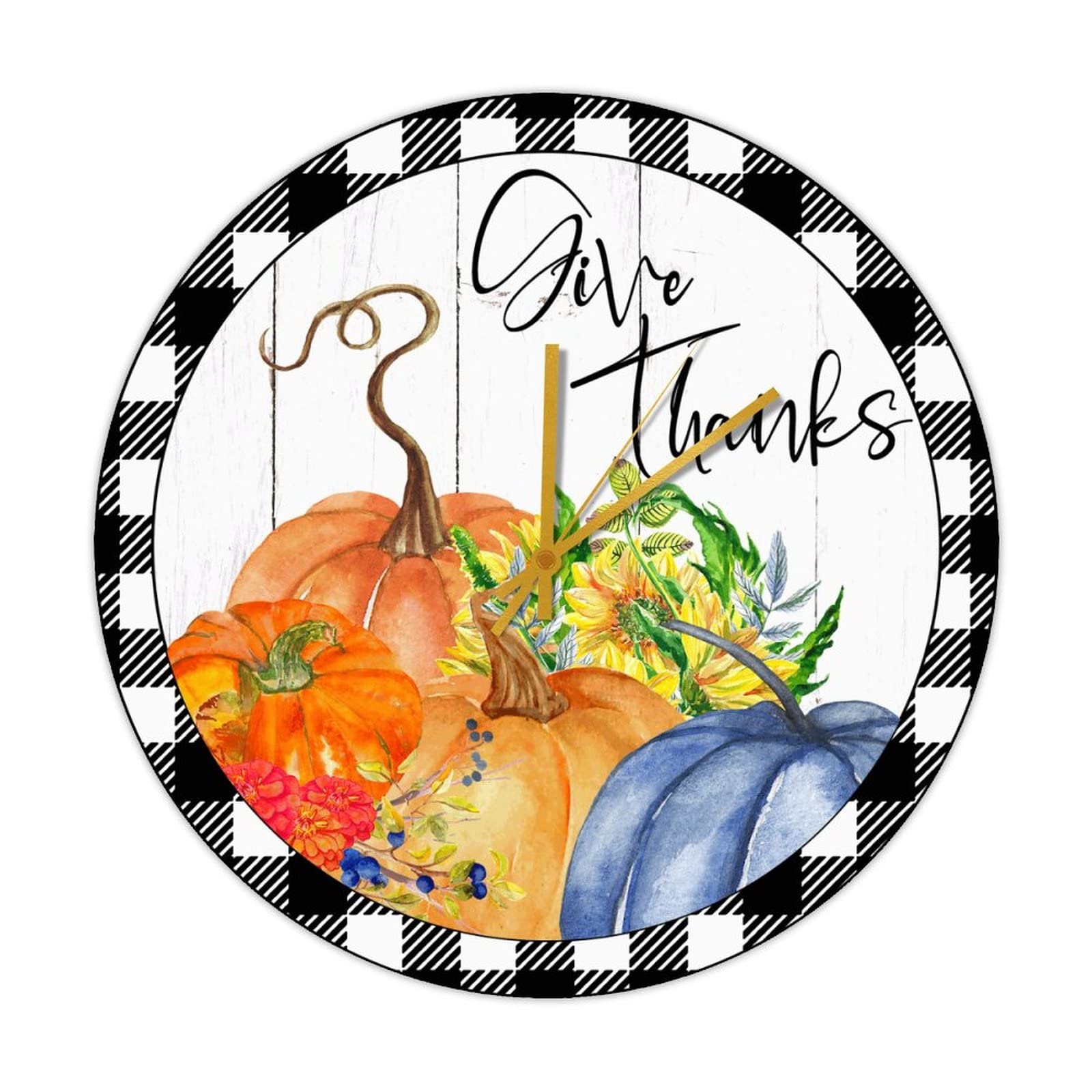 Horloge automne citrouilles en bois pour créer un salon cocooning et calme