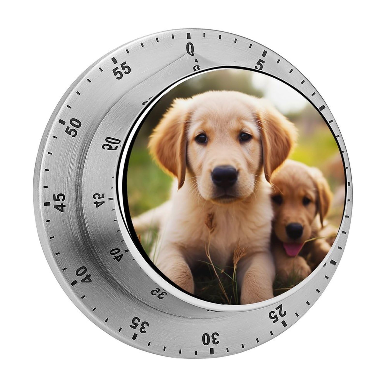Temporizador magnético de acero inoxidable con diseño de cachorro para cocina