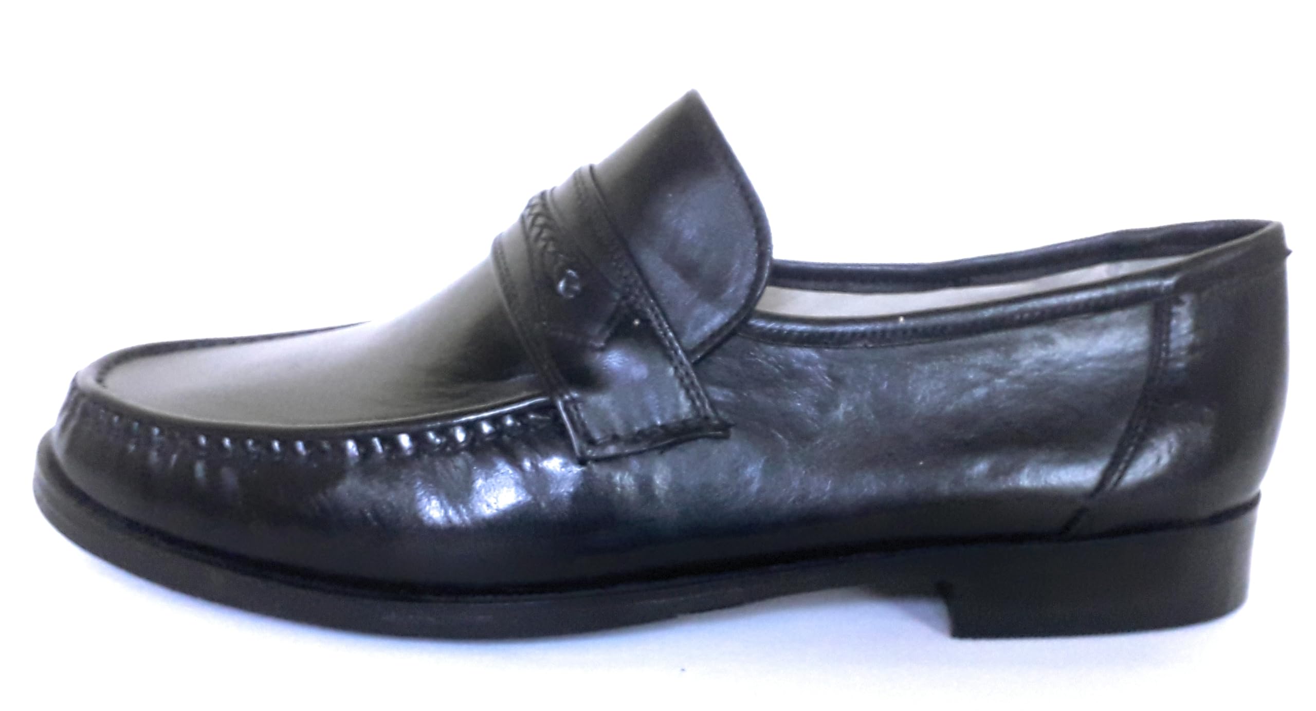 Mocasines de piel auténtica para caballero con suela de cuero y goma protectora 8