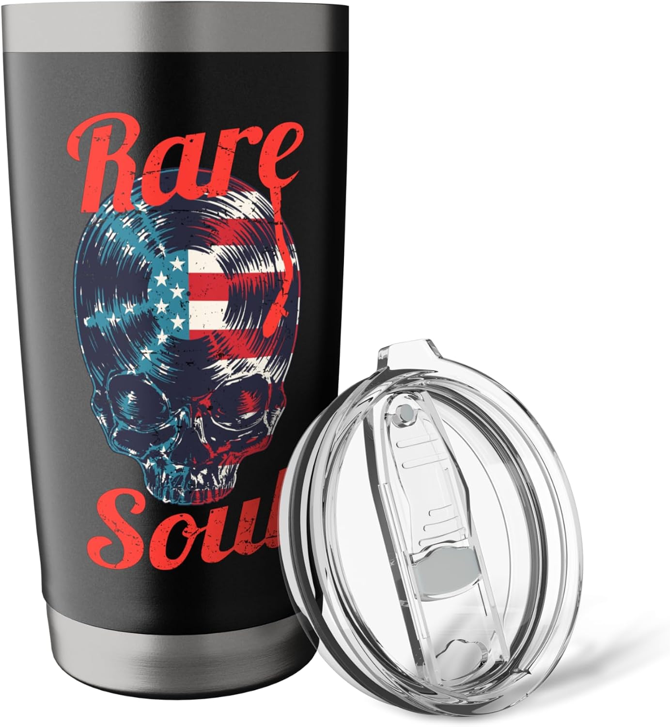 Rare Soul Music Vintage USA Flag DJ Turntable Vinyl Skull Stainless Steel Insulated Tumbler image 5
