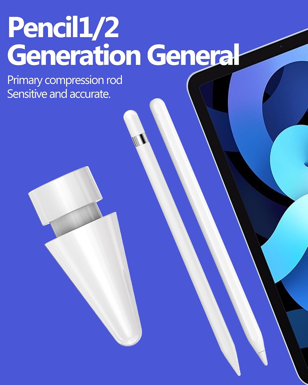 Apple Pencil 2nd Generation Tips(4 Pack)1st Generation 2 Tip Ipencil Accessories for Ipad Pro 12.9 Air 9th 10th Air 4th 5th mini 6th Tablet Touch Accessory Penil Stylus Pen Replacement Nibs First Gen image 2