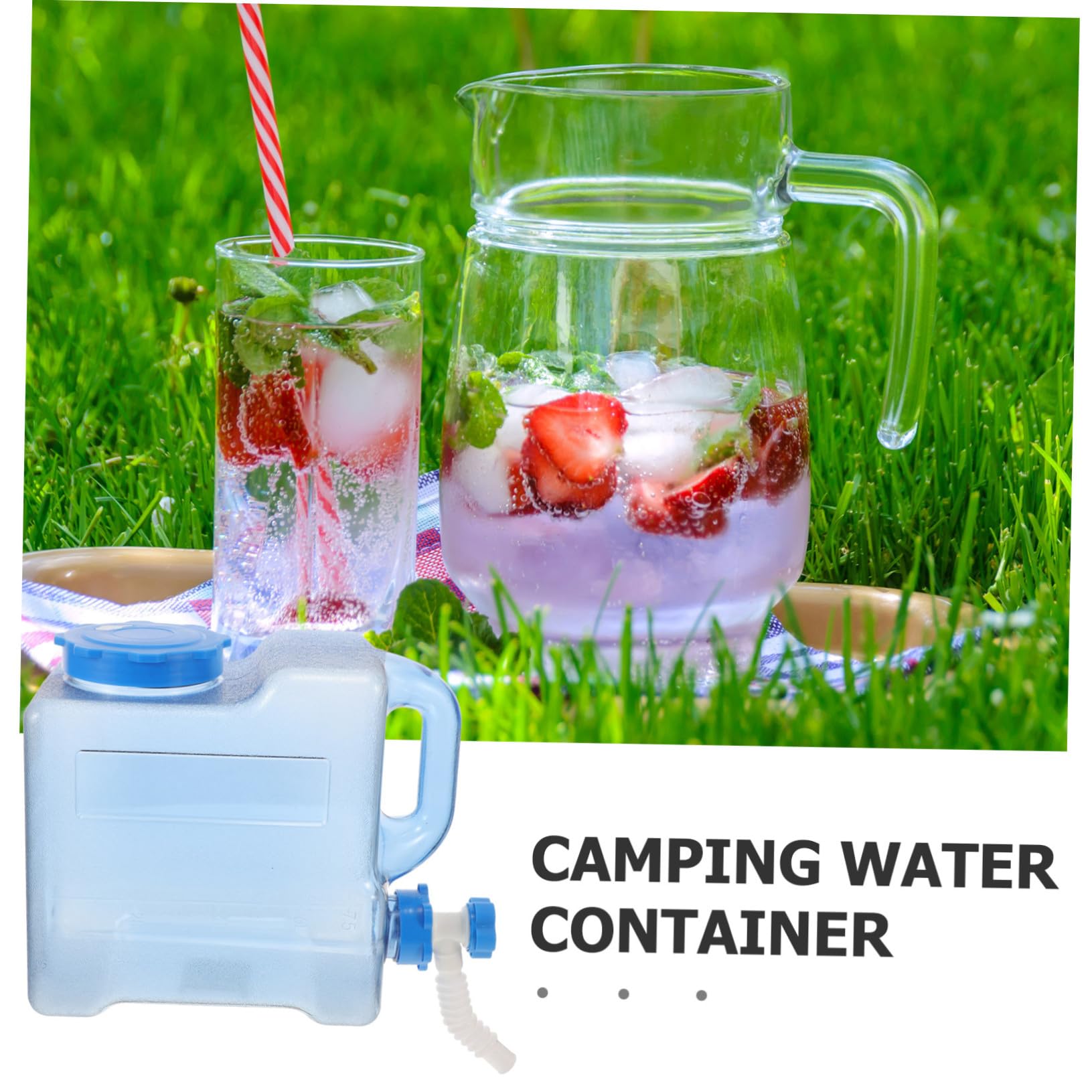 Toyvian Tragbarer Wasserspeicherbehälter 7,5l Auspc mit Auslaufschutz und Leichtem Design für Camping und Heimgebrauch Wasserkanister mit Griff und Wasserhahn