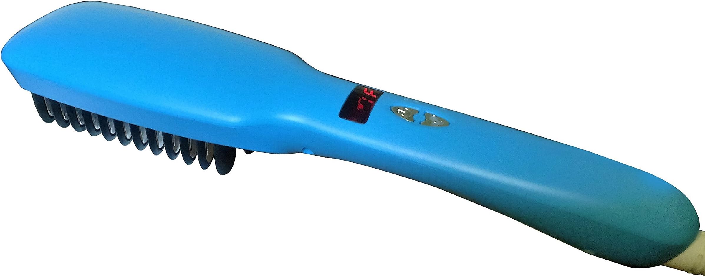 Premium Hair Straightener Brush 2.0 Complete Bundle- Advanced Digital Hair Straightening Brush with Ionic Technology and Zero Damage, Straightening Irons, Detangling Brush -2016 Edition(Blue)