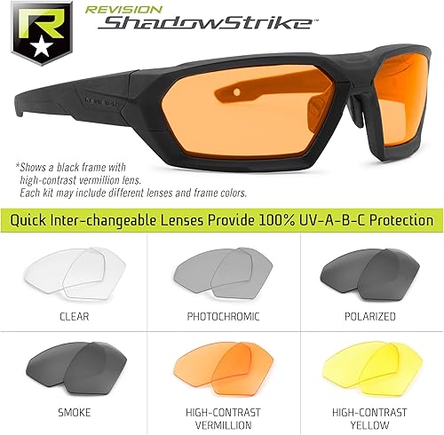 Miniatura 7 de Revision Military ShadowStrike Deluxe Yellow Kit - Black - Anti-Fog, Tactical Military Ballistic and Eye Protection Sunglasses