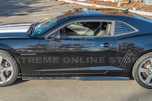 Miniatura 5 de Repuesto para Chevrolet Camaro LT LS SS 2010-2015  Par de extensión de panel basculante de faldas laterales estilo ZL1 (fibra de carbono)