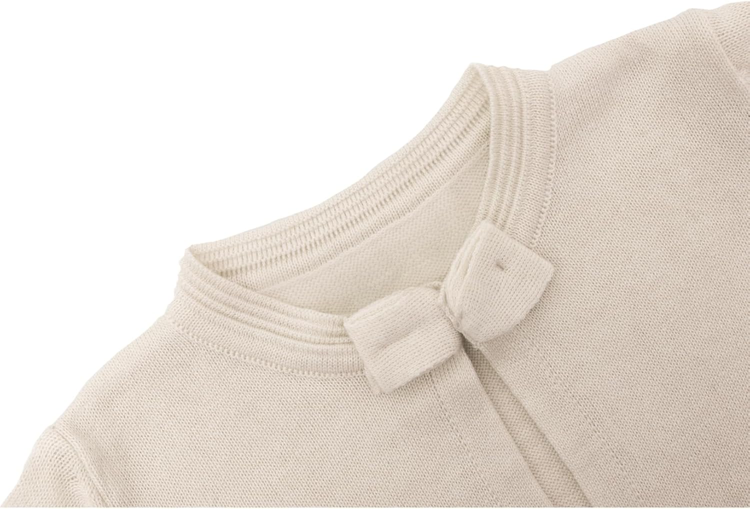 Lilax Baby Girls' Knit Long Sleeve Sweater, Bowknot Closure Bolero Cardigan - Image 5