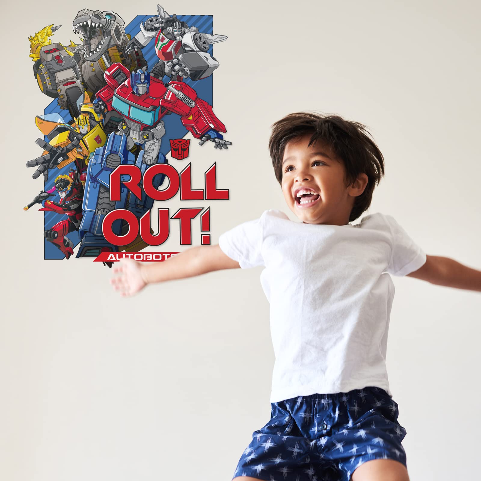 Stickerscape Official Transformers Wall Stickers Boy's Bedroom Accessories Wall Art Wall Decor Autobots Decepticons Optimus Prime Megatron Bumblebee Large Vinyl Stickers (Roll Out - Regular Size)