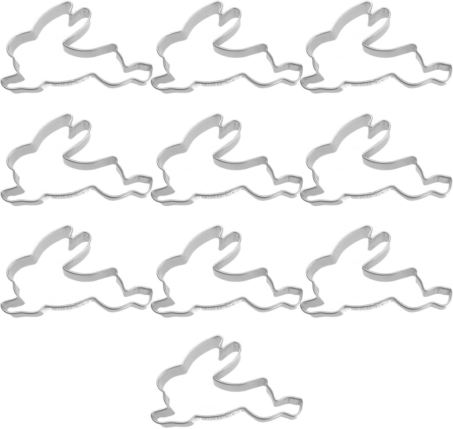 Nagao 1080 Cookie Cutter, Stainless Steel, Jump Rabbit, Set of 10