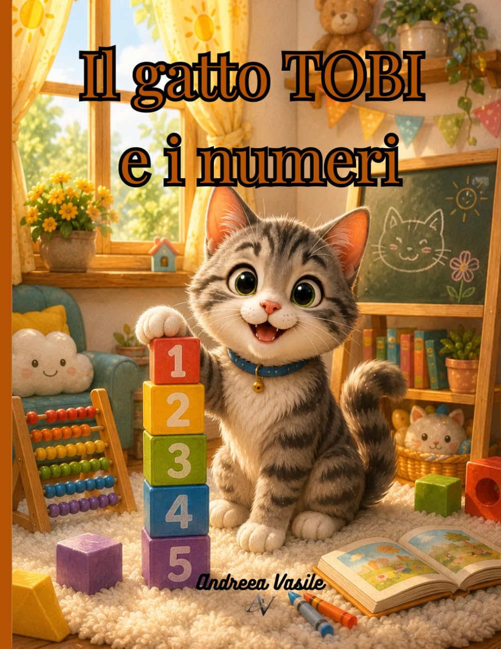 Il gatto TOBI e i numeri: Un Libro Illustrato sul Imparare Giocando per Bambini dai 4 agli 8 Anni