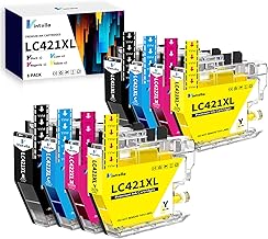 LC421XL Ink Cartridge Compatible with Brother LC421 LC-421XL LC-421XLVAL Multipack for Brother MFC-J1010DW DCP-J1140DW DCP-J1050DW DCP-J1800DW (2 Black, 2 Yellow, 2 Magenta, 2 Cyan)