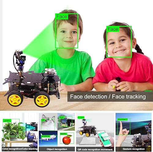 Miniatura 3 de Yahboom Raspberry Pi Multifuncional DIY Programación Kit de Coche Starter AI Identidad Visual Evitar Obstáculos Seguir Proyecto Electrónico Solución