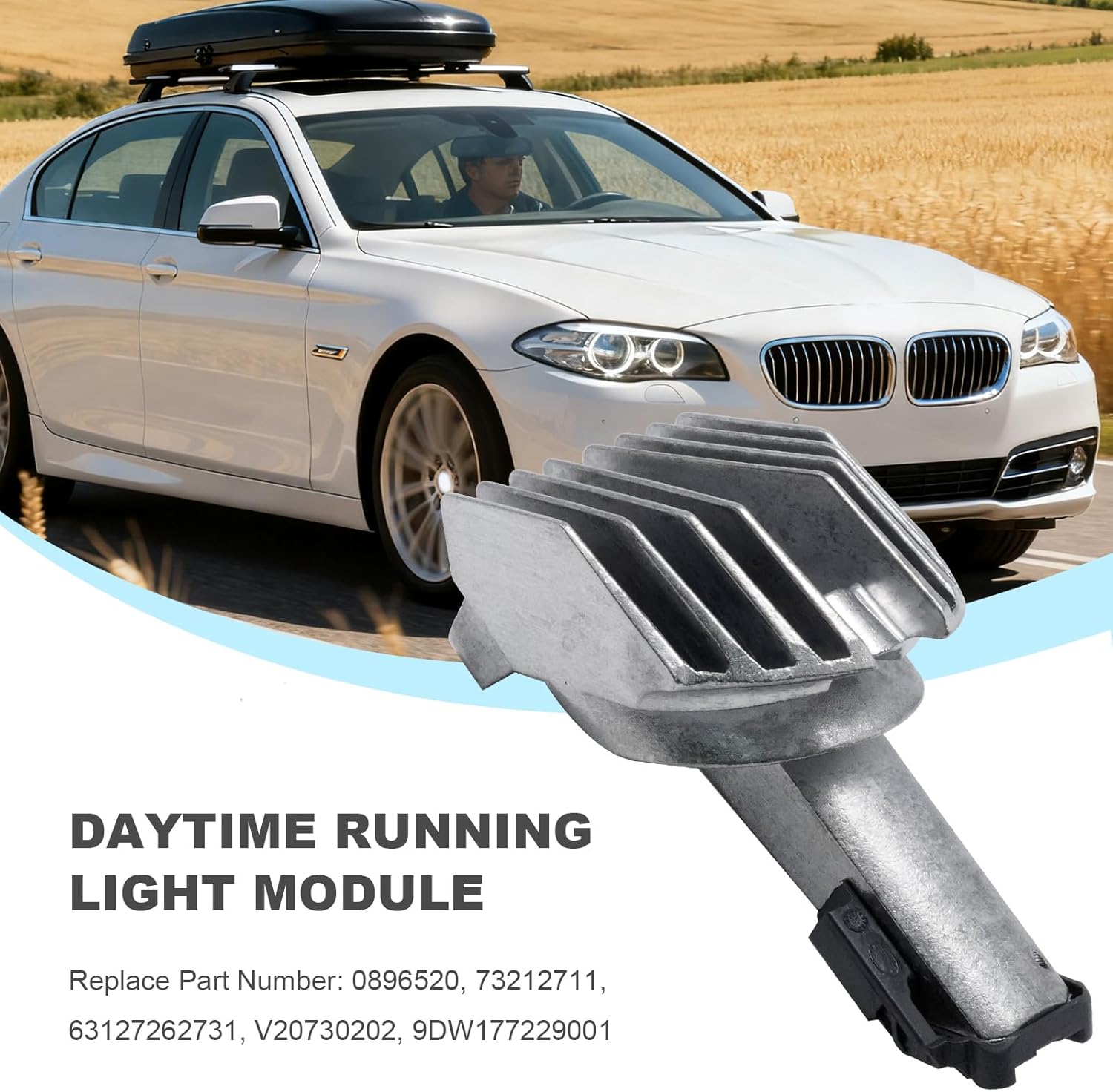2Pcs 63127262731 Daytime Running Light Module LED, Replacement for BMW 5 Series F07 F10 F11 535i 550i 528i M5, Replaces 9DW177229001 V20730202 0896520 73212711
