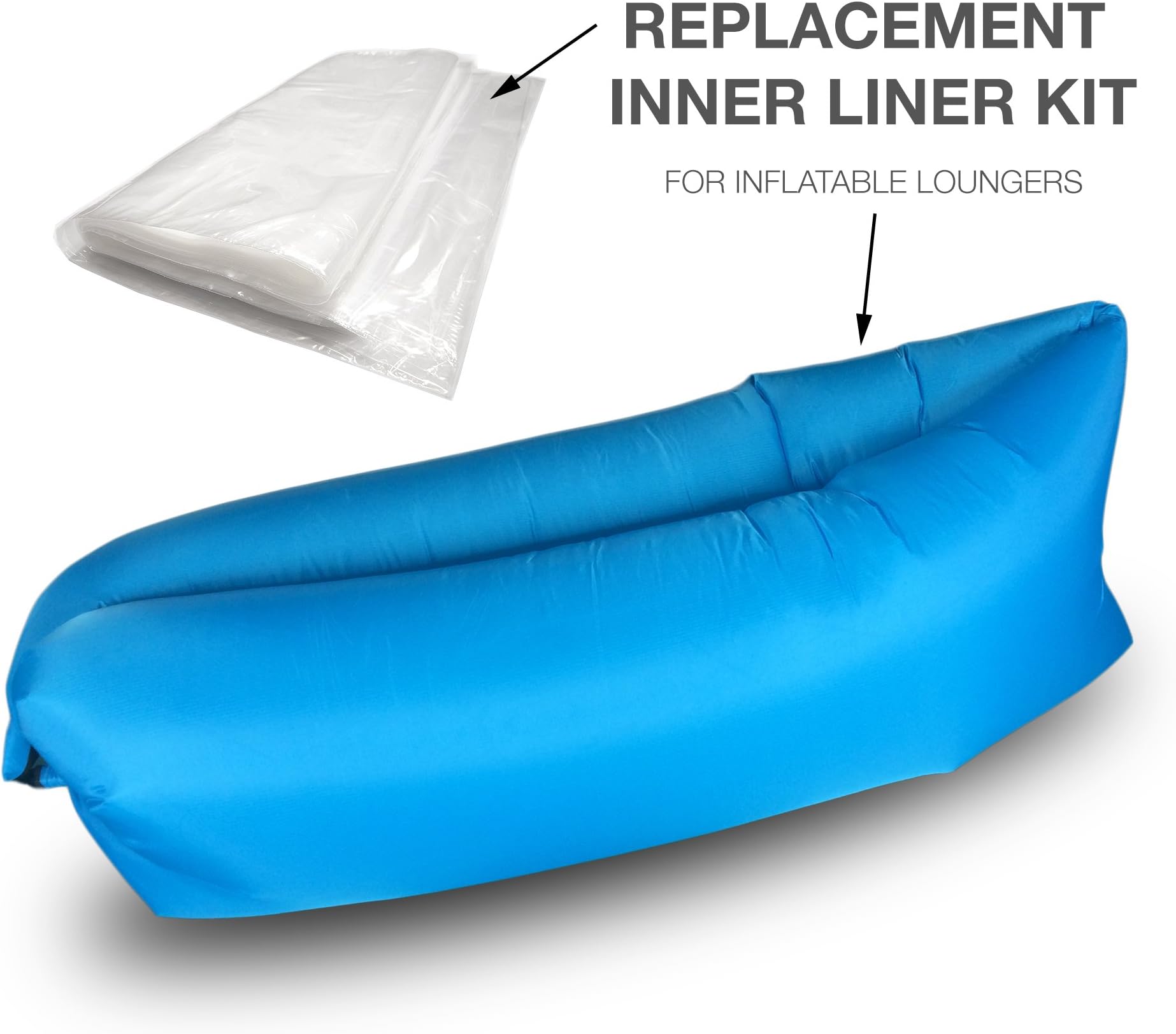Universal Replacement Inner Plastic Liner for Inflatable Loungers, Suitable for Every Brand Such as KAISR Original and All Others. Fix Air Leaking Of Your Lounge Bag If It Does Not Hold Air For Long.
