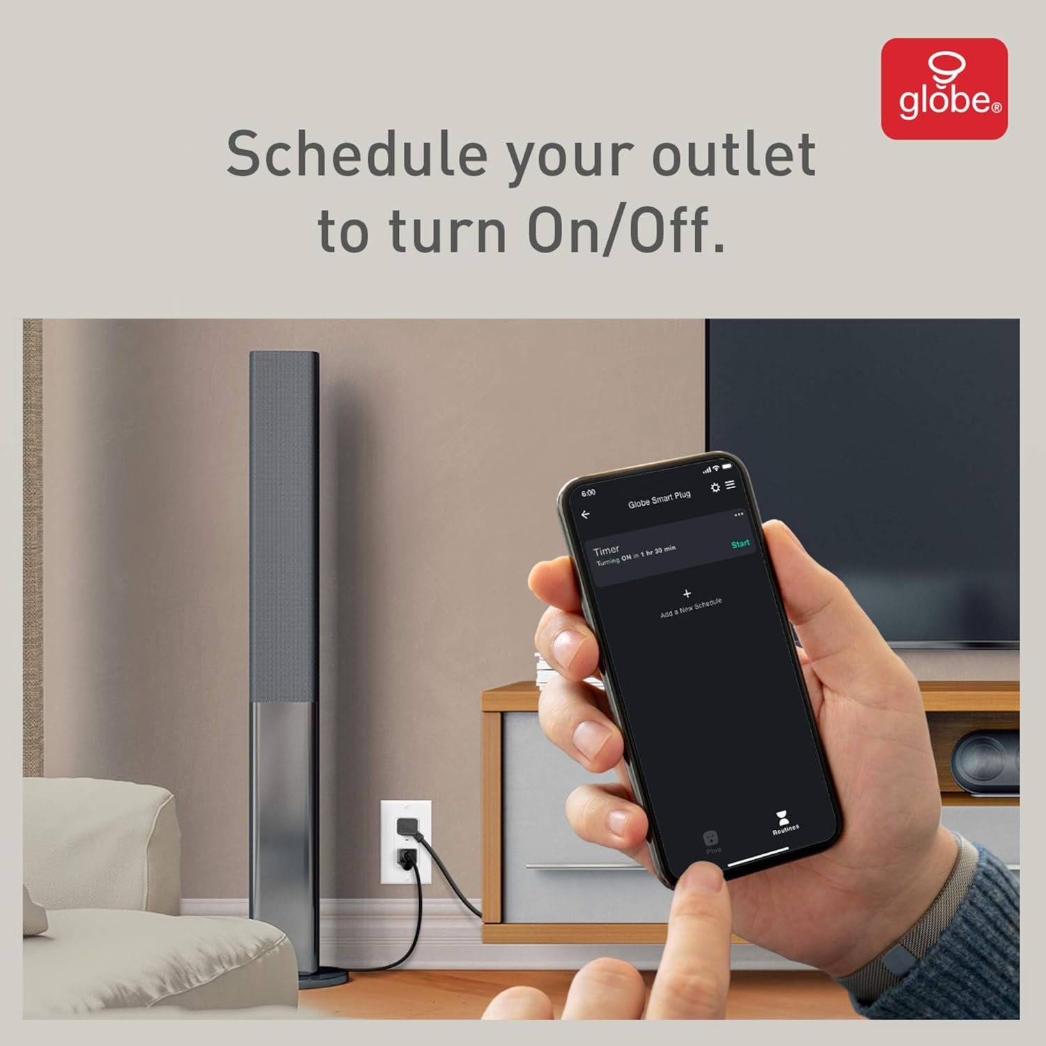 Uр Tо 60% оƒƒ Wi-Fi Smart Receptacle, No Hub Required, Voice Activated, 2 Grounded Outlets, Child-Safe Tamper Resistant Shock Guards, White,50024