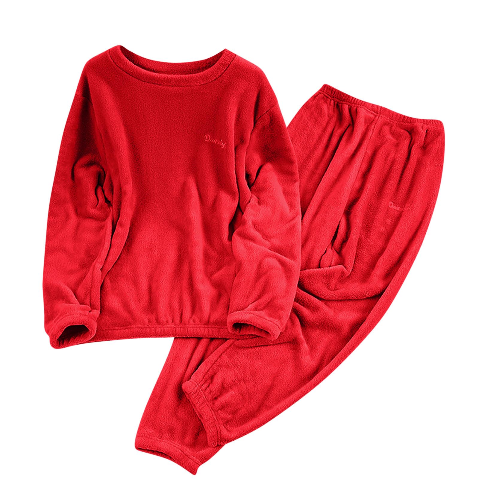 Womens Pajamas Set 2 Piece Plush Fleece Long Sleeve Pullover Top and Pants Warm Cozy Lounge Sleepwear Winter