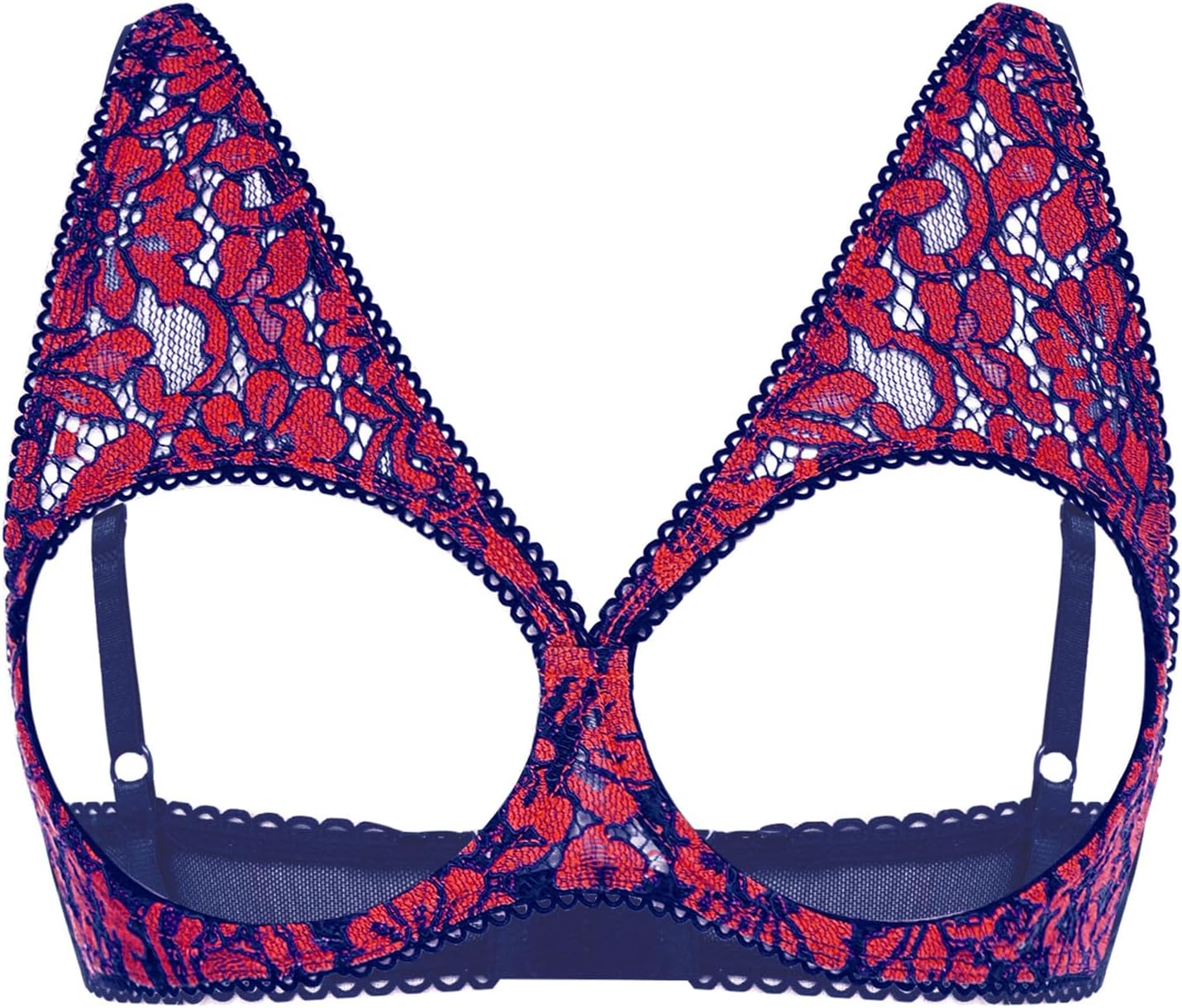 dPois Adult Women's Bra Push Up Underwire Lingerie Open Bra Brassiere Non-Padded Lingerie Hollow Cage Tops